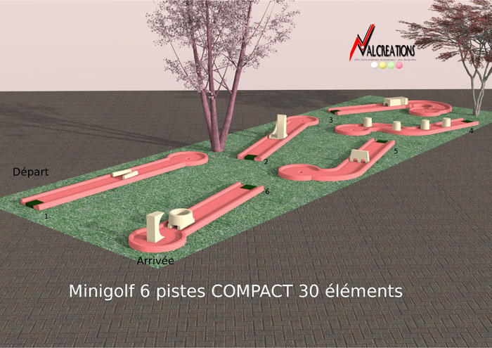 plan d'un parcours mini golf jardin